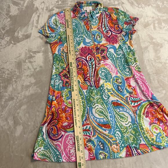 Ivy Road Dress Womens Medium Retro Psychedelic Paisley Colorful Stretch Y2K Mod - Picture 6 of 11